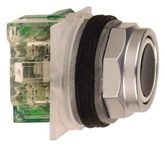 Schneider Electric - 30mm Mount Hole, Flush, Pushbutton Switch with Contact Block - Octagon, Black Pushbutton, Momentary (MO) - Americas Industrial Supply