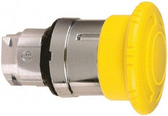 Schneider Electric - 22mm Mount Hole, Extended Mushroom Head, Pushbutton Switch Only - Round, Yellow Pushbutton, Nonilluminated, Maintained (MA) - Americas Industrial Supply