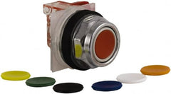 Schneider Electric - 30mm Mount Hole, Extended Straight, Pushbutton Switch with Contact Block - Multicolored Pushbutton, Momentary (MO) - Americas Industrial Supply