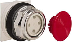 Schneider Electric - 30mm Mount Hole, Extended Straight, Pushbutton Switch Only - Round, Red Pushbutton, Momentary (MO), Weatherproof, Dust and Oil Resistant - Americas Industrial Supply