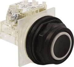 Schneider Electric - 30mm Mount Hole, Flush, Pushbutton Switch with Contact Block - Octagon, Black Pushbutton, Momentary (MO) - Americas Industrial Supply
