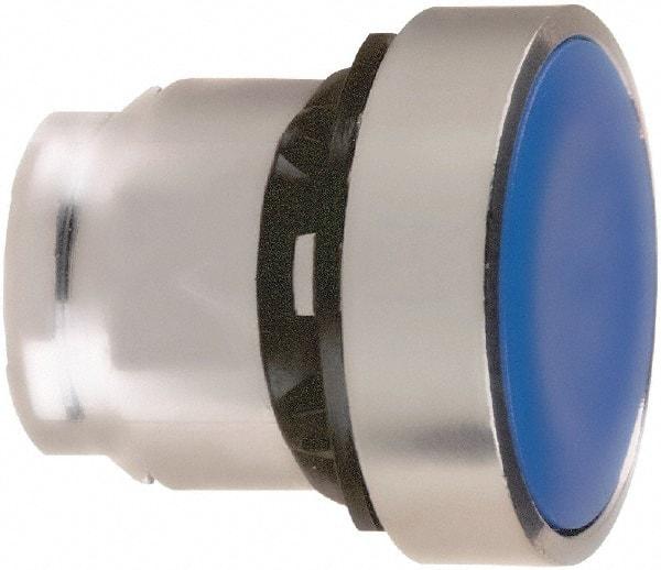 Schneider Electric - 22mm Mount Hole, Flush, Pushbutton Switch Only - Round, Blue Pushbutton, Nonilluminated, Momentary (MO) - Americas Industrial Supply