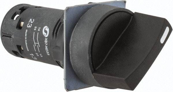 Schneider Electric - 22mm Mount Hole, 3 Position, Knob Operated, Selector Switch Only - Black, Maintained (MA), Nonilluminated, 2NO, Shock and Vibration Resistant - Americas Industrial Supply