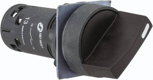 Schneider Electric - 22mm Mount Hole, 2 Position, Knob Operated, Selector Switch Only - Black, Maintained (MA), Nonilluminated, Shock and Vibration Resistant - Americas Industrial Supply