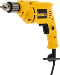DeWALT - 3/8" Keyed Chuck, 2,800 RPM, Pistol Grip Handle Electric Drill - 7 Amps, 120 Volts, Reversible - Americas Industrial Supply