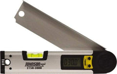 Johnson Level & Tool - 225° Measuring Range, Digital Protractor - 0.01° Resolution, 10 Inch Long Blade, Accuracy Up to 0.03°, CR2032 Lithium Battery Not Included - Americas Industrial Supply