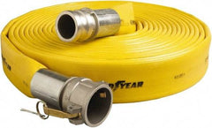 Alliance Hose & Rubber - 2" ID x 2.34 OD, 200 Working psi, Yellow Pliovic Hose, Lays Flat - 50' Long, -10 to 150°F - Americas Industrial Supply