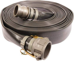 Continental ContiTech - 1-1/2" ID x 1.72 OD, 90 Working psi, Gray Pliovic Hose, Lays Flat - 100' Long, -10 to 150°F - Americas Industrial Supply