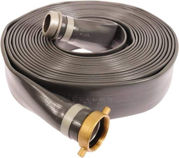 Continental ContiTech - 3" ID x 3.27 OD, 50 Working psi, Gray Pliovic Hose, Lays Flat - 50' Long, -10 to 150°F - Americas Industrial Supply