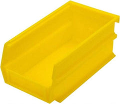 Triton - 7-3/8" Deep, Yellow Polypropylene Hopper Stacking Bin - 3" High x 4-1/8" Wide x 7-3/8" Long - Americas Industrial Supply