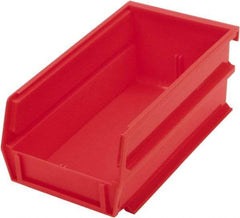 Triton - 7-3/8" Deep, Red Polypropylene Hopper Stacking Bin - 3" High x 4-1/8" Wide x 7-3/8" Long - Americas Industrial Supply
