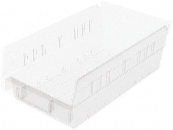 Akro-Mils - 11-5/8" Deep, Clear Hopper Shelf Bin - 4" High x 6-5/8" Wide x 11-5/8" Long - Americas Industrial Supply