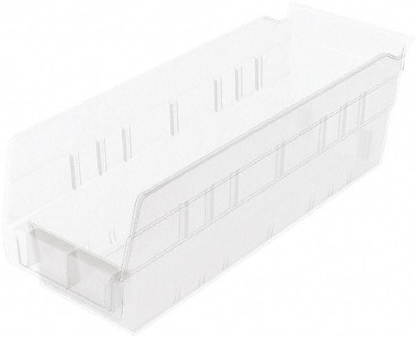 Akro-Mils - 11-5/8" Deep, Clear Hopper Shelf Bin - 4" High x 4-1/8" Wide x 11-5/8" Long - Americas Industrial Supply