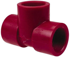 NIBCO - 1-1/2" PVDF Plastic Pipe Tee - Schedule 80, FIPT x FIPT x FIPT End Connections - Americas Industrial Supply