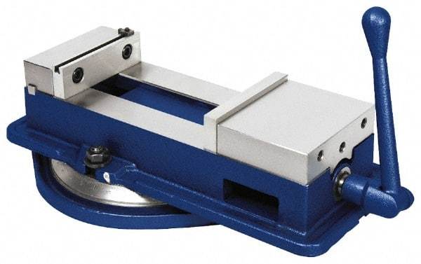Gibraltar - 6" Jaw Width, 8-3/4" Jaw Opening Capacity, Horizontal Swivel Machine Vise - Manual Operation, 1 Station, 19-1/2" Long x 6-1/4" High x 1-5/8" Deep, 1-5/8" Jaw Height - Americas Industrial Supply