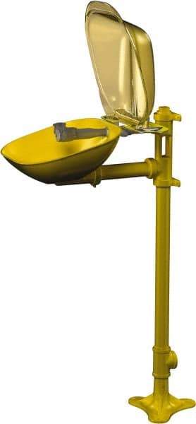 Bradley - 15" Wide x 13" High, Pedestal Mount, Stainless Steel Bowl, Eyewash Station - 30 to 90 psi Flow, 5.1 GPM Flow Rate - Americas Industrial Supply