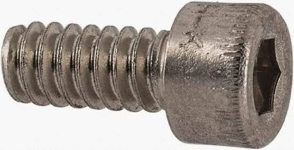 Holo-Krome - #6-32 UNC Hex Socket Drive, Socket Cap Screw - Grade 18-8 Stainless Steel, Uncoated, Fully Threaded, 5/16" Length Under Head - Americas Industrial Supply