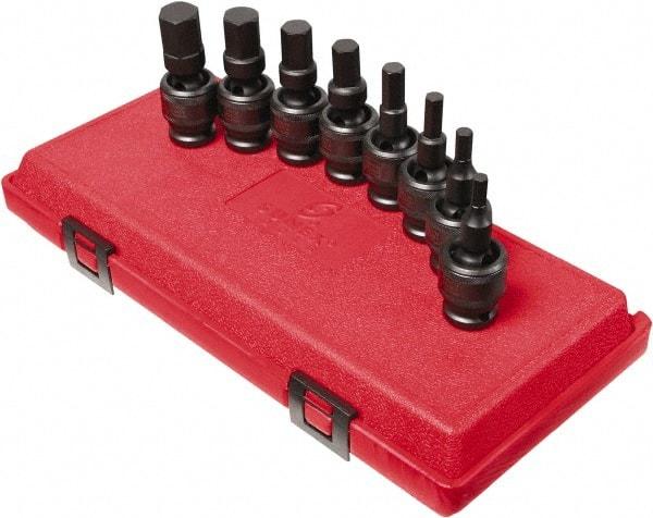 Sunex Tools - 8 Piece 1/2" Drive Metric Impact Hex Bit Socket Set - 6 to 19mm Hex - Americas Industrial Supply