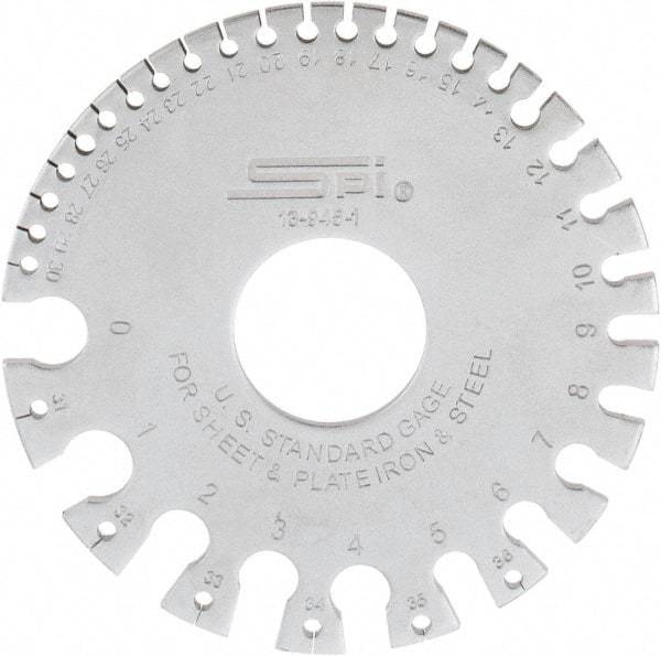SPI - #36 Steel Wire and Sheet Metal Gage - Use with Uncoated Sheet and Plate Iron and Steel - Americas Industrial Supply