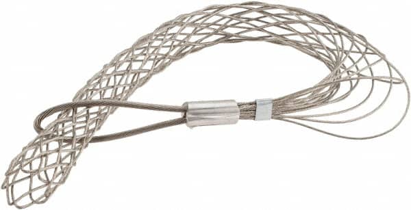 Woodhead Electrical - 2 to 2.49 Inch Cable Diameter, Tinned Bronze, Offset Loop Support Grip - 29 Inch Long, 3,760 Lb. Breaking Strength, 22 Inch Mesh Length - Americas Industrial Supply