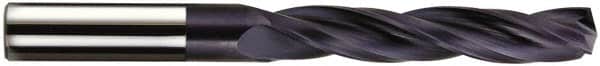Accupro - 7/16" 150° Solid Carbide Jobber Drill - AlTiN Finish, Spiral Flute, 4-1/2" OAL, Standard Point - Americas Industrial Supply