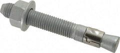 Powers Fasteners - 3/4" Diam, 3/4" Drill, 5-1/2" OAL, 1-5/8" Min Embedment Wedge Expansion Concrete Anchor - Steel, Galvanized Finish, Hex Nut Head, Hex Drive - Americas Industrial Supply