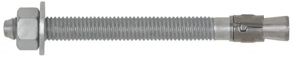 Powers Fasteners - 3/4" Diam, 3/4" Drill, 4-3/4" OAL, 4-1/2" Min Embedment Wedge Expansion Concrete Anchor - Steel, Galvanized Finish, Hex Nut Head, Hex Drive - Americas Industrial Supply