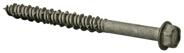 Elco - 1/4" Diam, 2-3/4" Length Under Head, Hex Drive, Concrete Screw & Masonry Fastener - Stainless Steel, StalGard Silver Finish, Includes 5/16" Drill Bit - Americas Industrial Supply