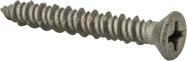 Elco - 1/4" Diam, 1-3/4" OAL, Phillips Drive, Concrete Screw & Masonry Fastener - Stainless Steel, StalGard Silver Finish, Includes #2 Drill Bit - Americas Industrial Supply