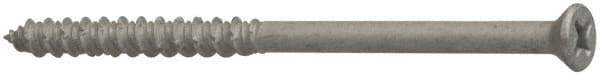 Elco - 1/4" Diam, 2-1/4" OAL, Phillips Drive, Concrete Screw & Masonry Fastener - Stainless Steel, StalGard Silver Finish, Includes #2 Drill Bit - Americas Industrial Supply