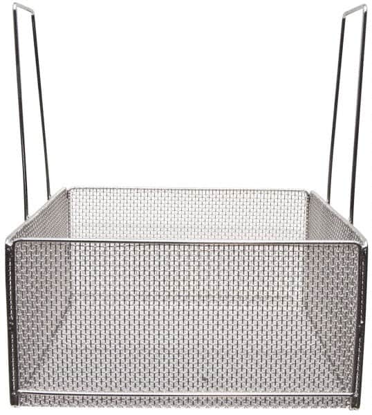 Marlin Steel Wire Products - 18" Deep, Square Stainless Steel Mesh Basket - 1/4" Perforation, 18" Wide x 9" High - Americas Industrial Supply