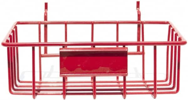 Marlin Steel Wire Products - 4-7/8" Deep, Rectangular Steel Peg Board/Slatwall Basket - 1-3/8" Perforation, 8-3/8" Wide x 3-3/8" High - Americas Industrial Supply