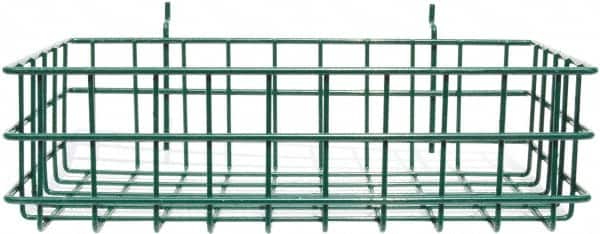 Marlin Steel Wire Products - 8" Deep, Rectangular Steel Peg Board/Slatwall Basket - 1-3/8" Perforation, 14" Wide x 4" High - Americas Industrial Supply