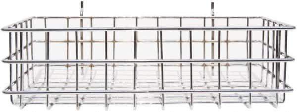 Marlin Steel Wire Products - 8" Deep, Rectangular Steel Peg Board/Slatwall Basket - 1-3/8" Perforation, 14" Wide x 4" High - Americas Industrial Supply
