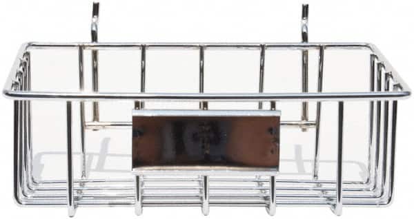Marlin Steel Wire Products - 4-7/8" Deep, Rectangular Steel Peg Board/Slatwall Basket - 1-3/8" Perforation, 8-3/8" Wide x 3-3/8" High - Americas Industrial Supply