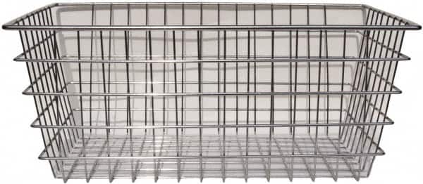 Marlin Steel Wire Products - 16" Deep, Rectangular Steel Wire Basket - 1-3/8" Perforation, 24" Wide x 10" High - Americas Industrial Supply
