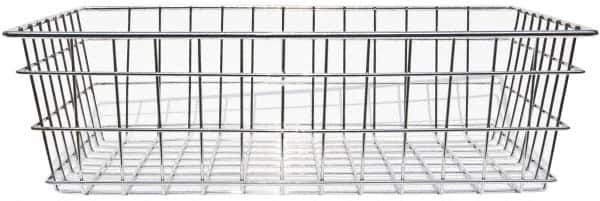 Marlin Steel Wire Products - 18" Deep, Rectangular Steel Wire Basket - 1-3/8" Perforation, 24" Wide x 8" High - Americas Industrial Supply