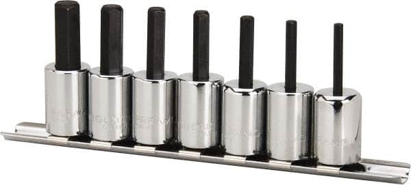 Paramount - 7 Piece 3/8" Drive Inch Hex Bit Socket Set - 1/8 to 3/8" Hex - Americas Industrial Supply