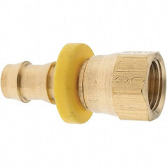 Parker - 3/8" ID 9/16-18 FJIC Barbed Push On Female Fitting - Brass - Americas Industrial Supply