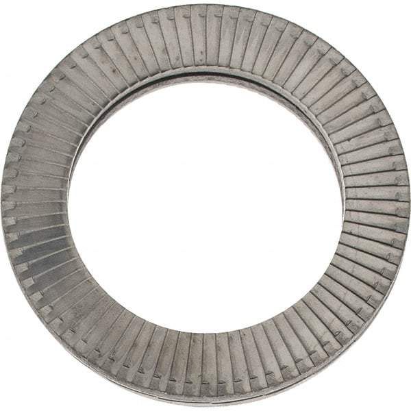 Made in USA - 1.1496" OD, Uncoated, Stainless Steel Wedge Lock Washer - Grade 316L, 0.7598 to 0.7756" ID - Americas Industrial Supply