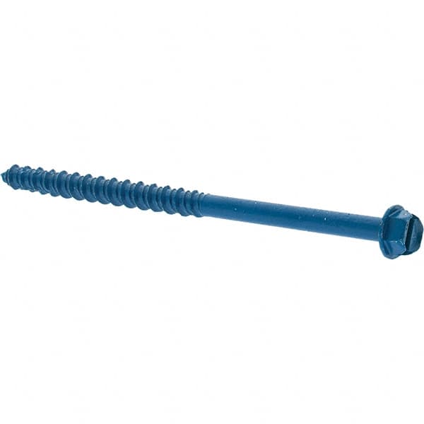 Value Collection - 1/4" Diam, 4" Length Under Head, Hex Drive, Concrete Screw & Masonry Fastener - Steel - Americas Industrial Supply