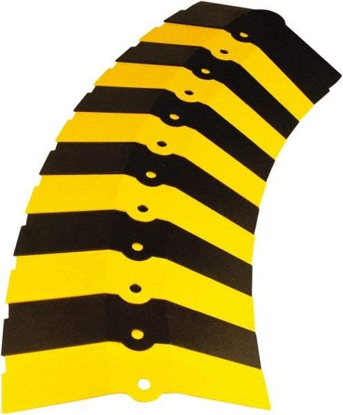 UltraTech - 1 Channel, 3 Ft Long, 1-1/2" Max Compatible Cable Diam, Yellow/Black ABS On Floor Cable Cover - 13-5/8" Overall Width x 2-1/8" Overall Height, 3" Channel Width x 1-1/2" Channel Height - Americas Industrial Supply