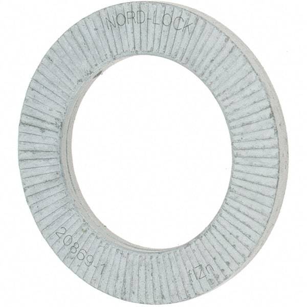Value Collection - 1.5354" OD, Zinc Flake, Wedge Lock Washer - Grade 2, 0.9882 to 1.0039" ID - Americas Industrial Supply
