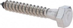 Value Collection - 5/16 Screw, 2" Length Under Head, Stainless Steel, Hex Head Lag Screw - Uncoated, Grade 18-8 - Americas Industrial Supply