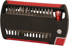 Wiha - 31 Piece, 1/4" Drive Screwdriver Bit Set - #0 to #3 Phillips, 5/64 to 1/4" Hex, 2 to 6mm Hex, T6 to T25 Torx, 5.5, 6.5 & 8mm Slotted - Americas Industrial Supply