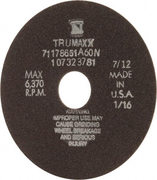 Tru-Maxx - 6" 60 Grit Aluminum Oxide Cutoff Wheel - 1/16" Thick, 1-1/4" Arbor, 6,048 Max RPM, Use with Stationary Tools - Americas Industrial Supply