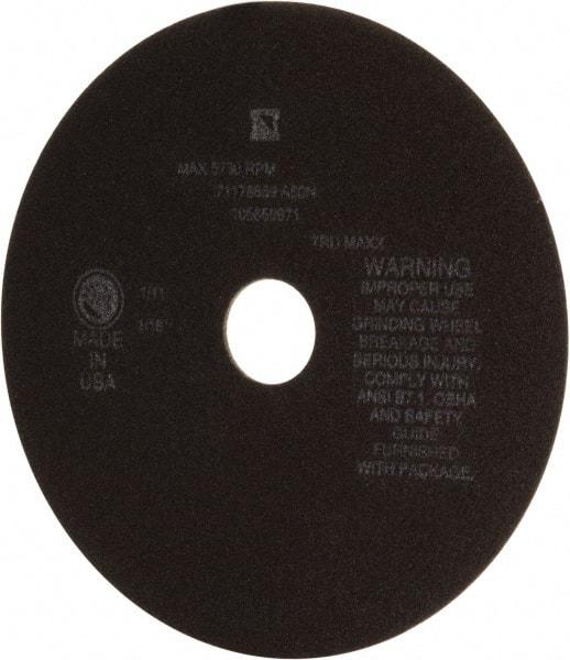 Tru-Maxx - 8" 46 Grit Aluminum Oxide Cutoff Wheel - 1/16" Thick, 1-1/4" Arbor, 4,536 Max RPM, Use with Stationary Tools - Americas Industrial Supply