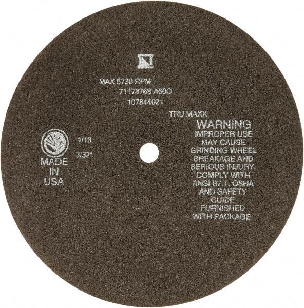 Tru-Maxx - 8" 46 Grit Aluminum Oxide Cutoff Wheel - 3/32" Thick, 1/2" Arbor, 4,536 Max RPM, Use with Stationary Tools - Americas Industrial Supply