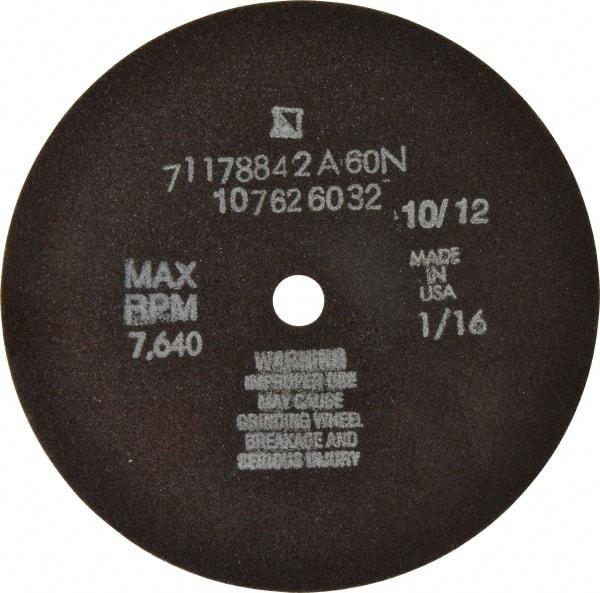 Tru-Maxx - 6" 60 Grit Aluminum Oxide Cutoff Wheel - 1/16" Thick, 1/2" Arbor, 6,048 Max RPM, Use with Stationary Tools - Americas Industrial Supply
