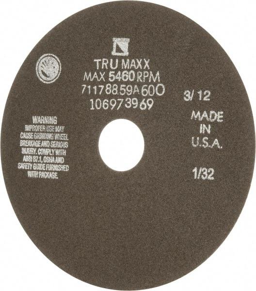 Tru-Maxx - 7" 60 Grit Aluminum Oxide Cutoff Wheel - 1/32" Thick, 1-1/4" Arbor, 5,184 Max RPM, Use with Stationary Tools - Americas Industrial Supply